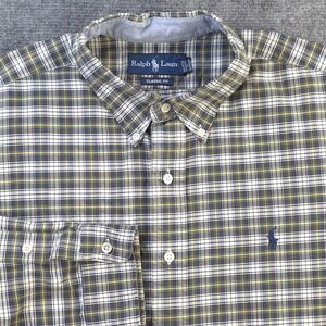 Ralph Lauren Shirt XL Classic Fit Green Yellow Check Long Sleeve Button Down